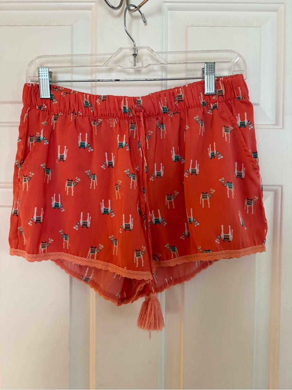 aerie Red Printed Maxi Skirt with Drawstring Waist